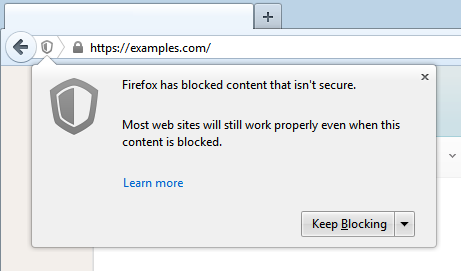 Смешанное содержимое в Mozilla Firefox